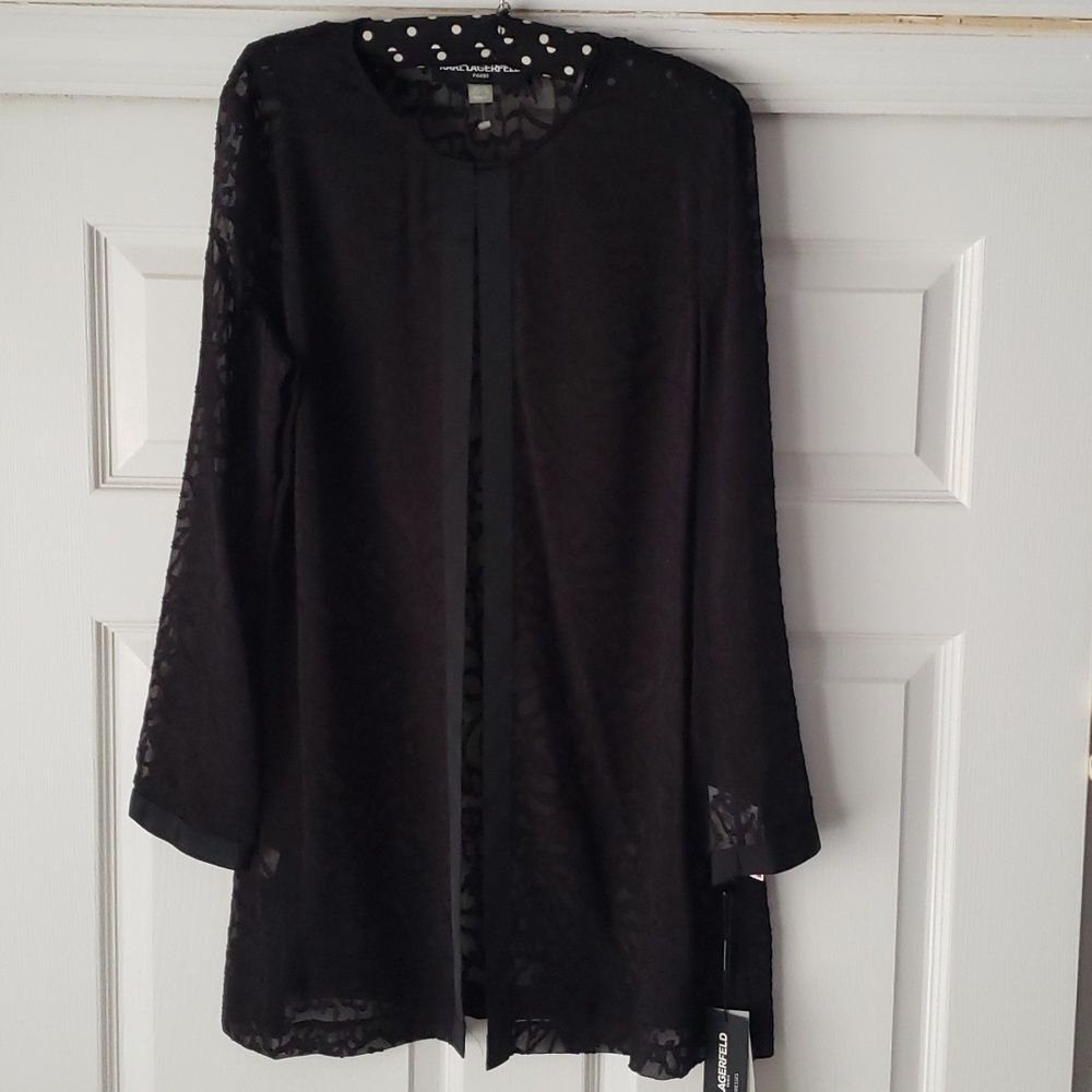 KARL LAGERFELD Sheer Cardigan Blouse